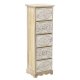 Συρταριέρα "INART" ξύλινη σε χρώμα εκρού-λευκό 30x25x94