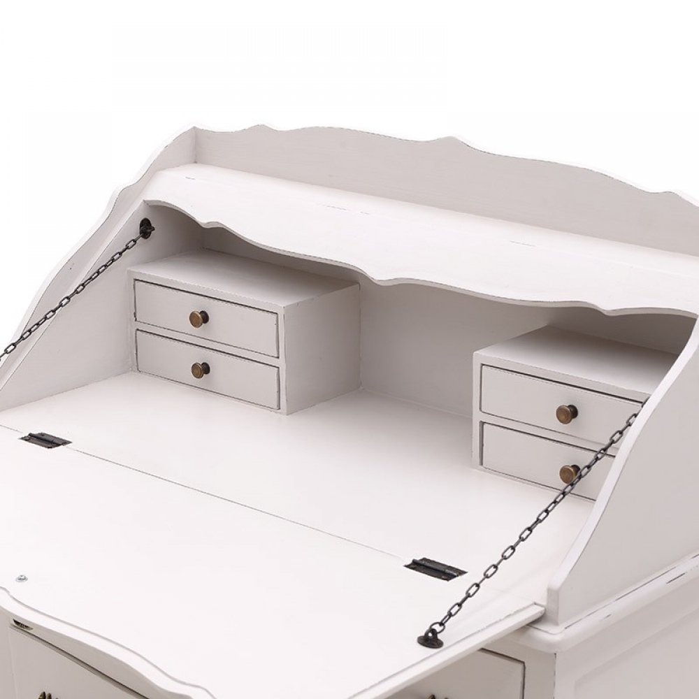 Γραφείο σεκρετέρ "INART" από ξύλο σε χρώμα λευκό 80x40x106