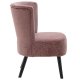 Πολυθρόνα σαλονιού βελούδινη σε ροζ χρώμα 60x65x78