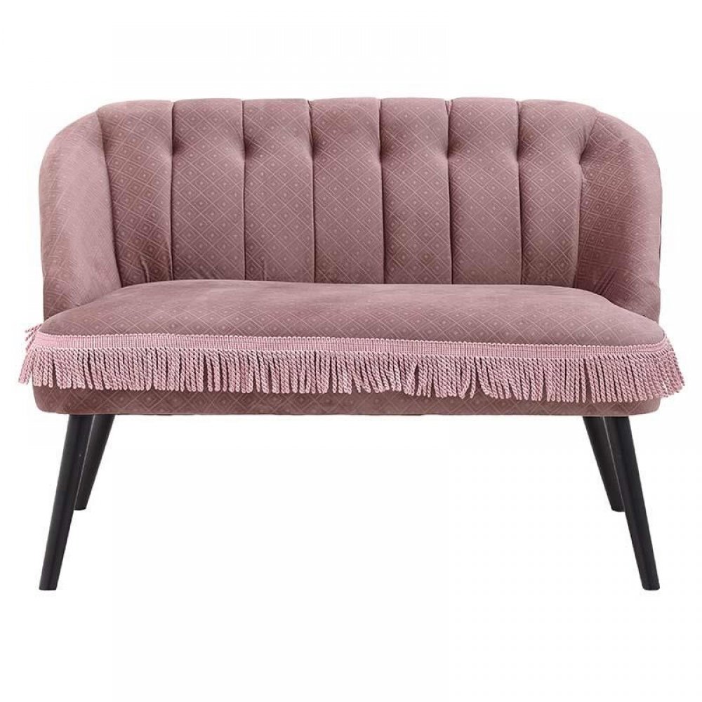Καναπές διθέσιος βελούδινος σε ροζ χρώμα 113x70x77