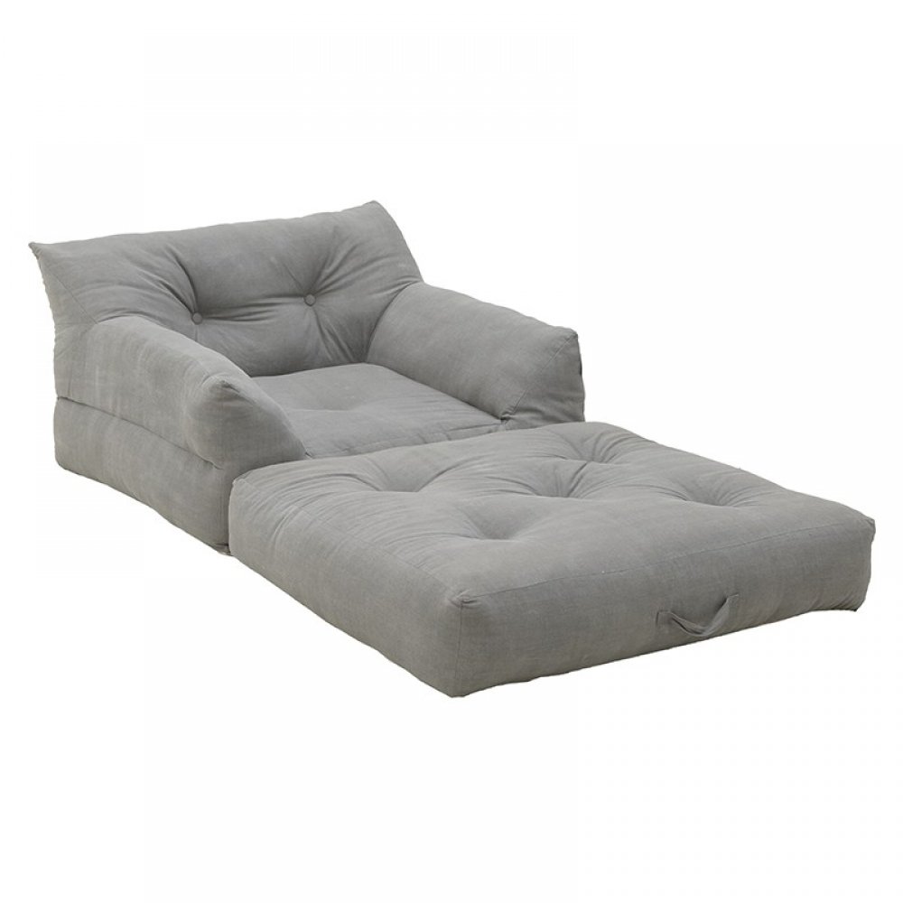 Πολυθρόνα-κρεβάτι υφασμάτινη σε γκρι χρώμα 90x80x60