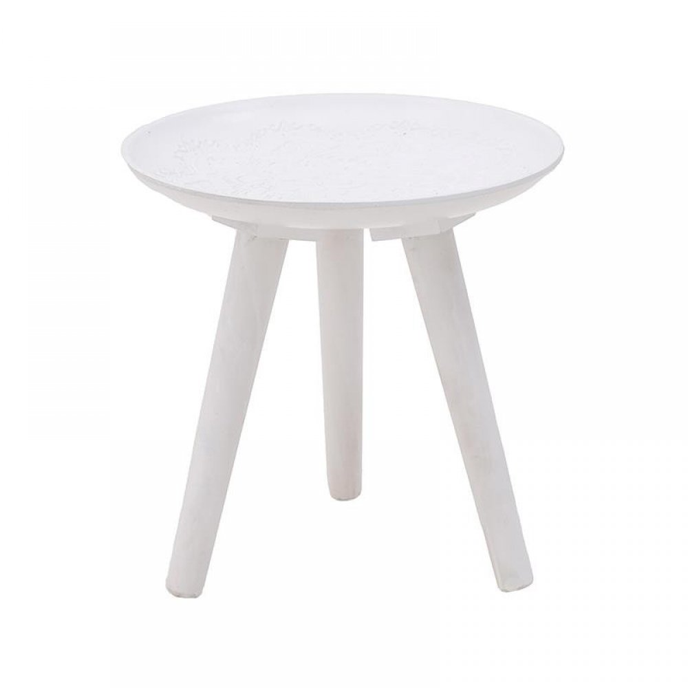 Τραπέζι βοηθητικό ξύλινο σε λευκό χρώμα 30x30x30