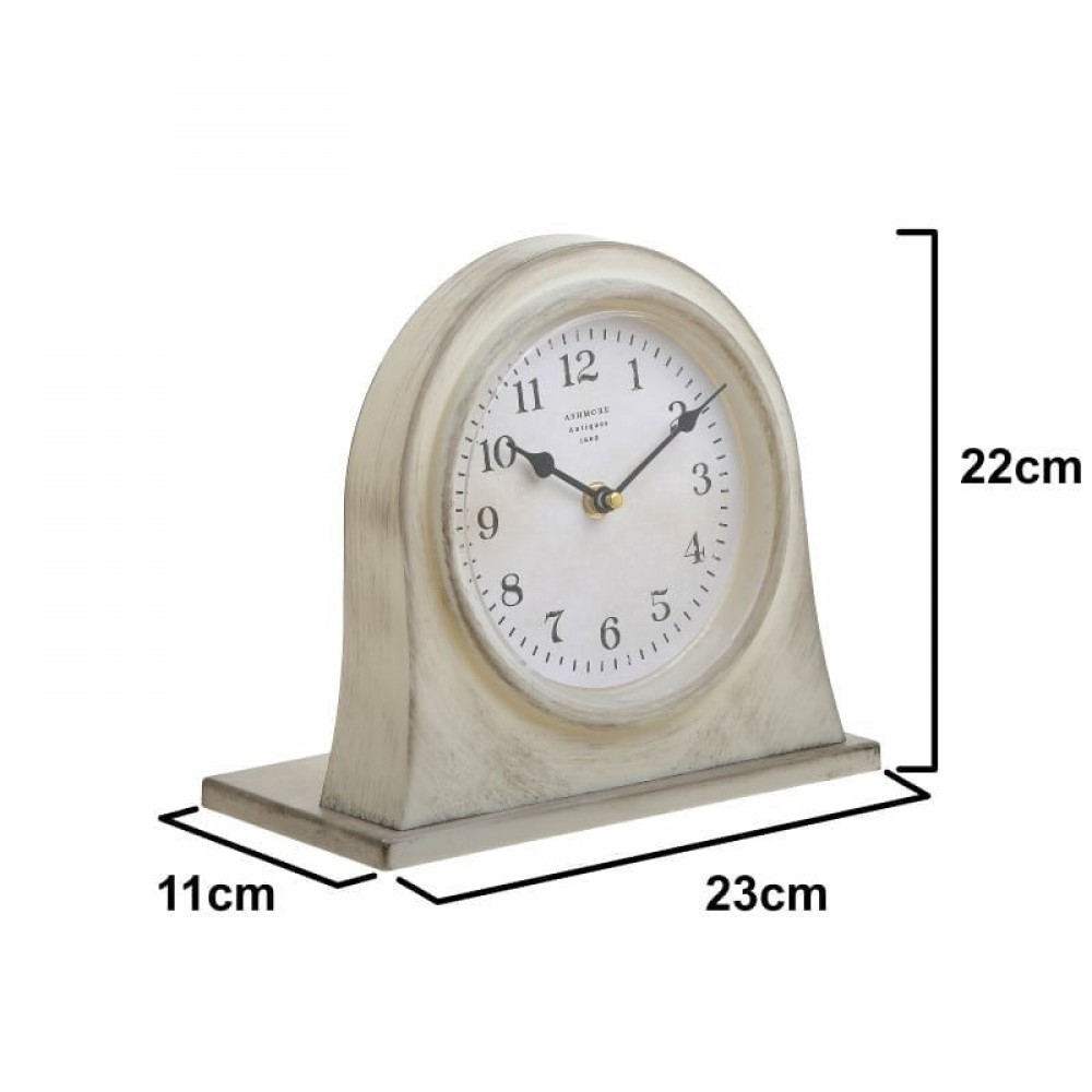 Επιτραπέζιο ρολόι από πλαστικό σε αντικέ κρεμ χρώμα 23x11x22