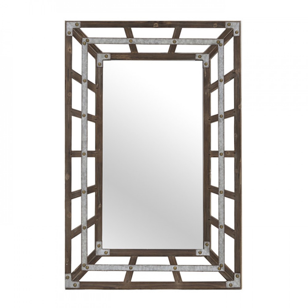 Καθρέπτης από ξύλο σε καφέ χρώμα 69x18x105