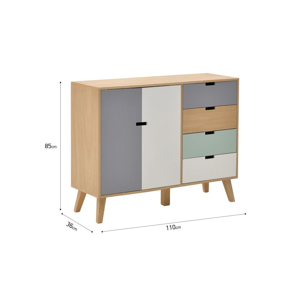 Συρταριέρα/ντουλάπι από ξύλο πολύχρωμη 110x36x85