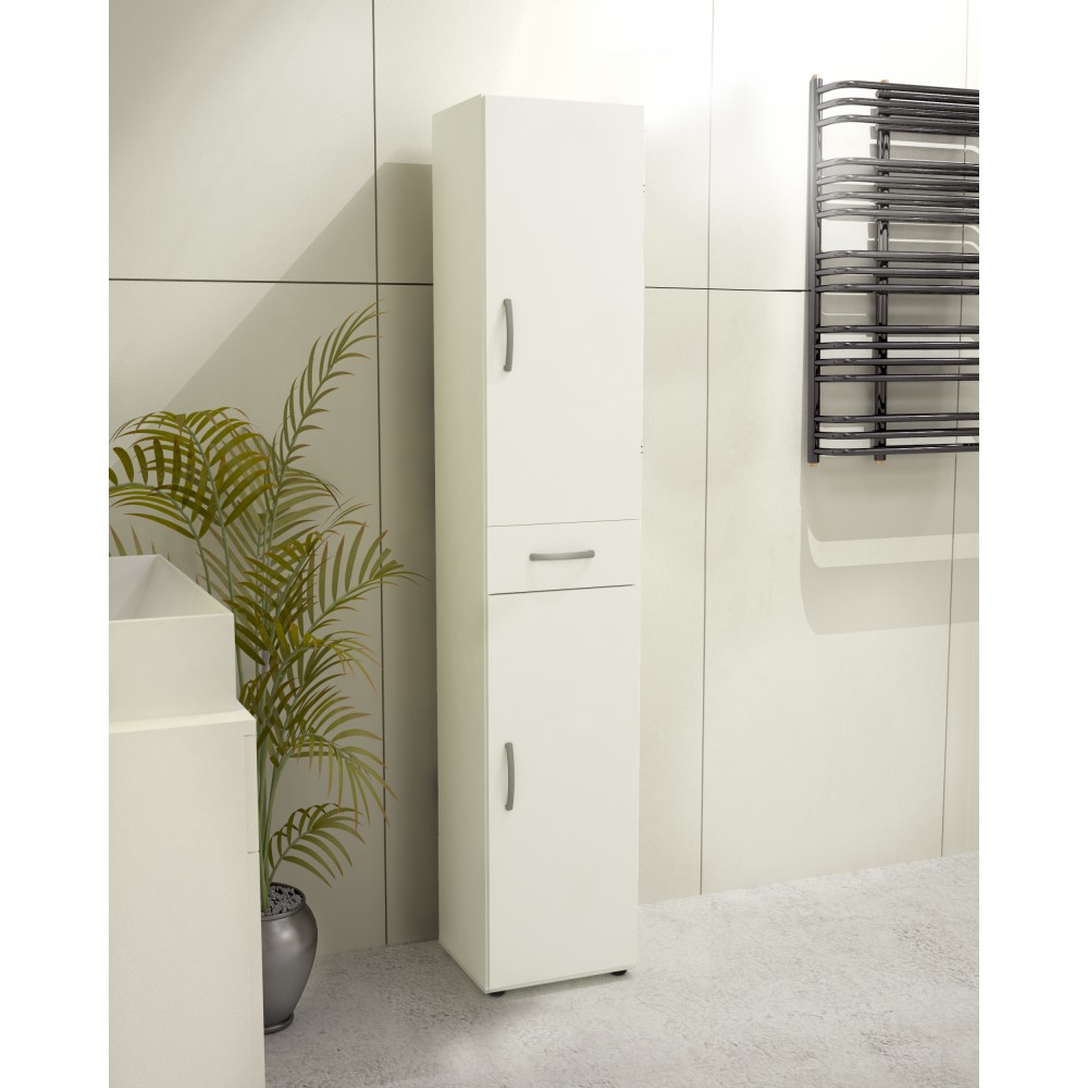 Ντουλάπι-στήλη "Kit" με συρτάρι σε χρώμα λευκό 35x34x180