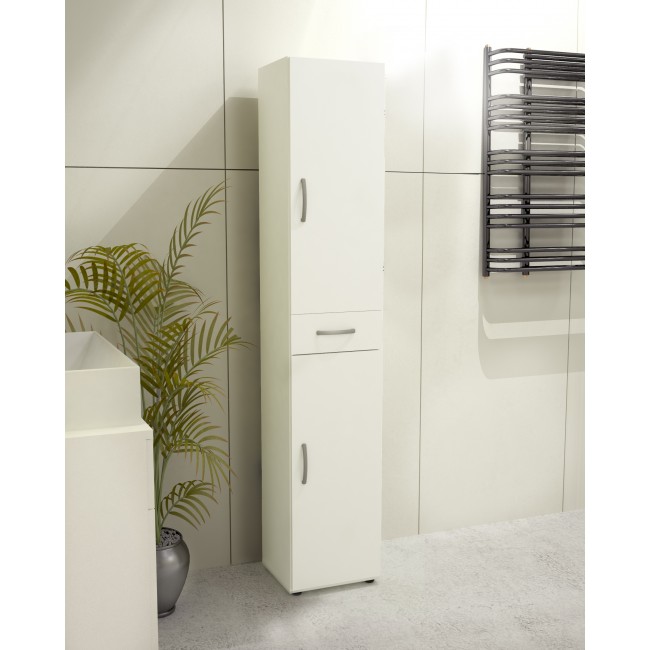 Ντουλάπι-στήλη "Kit" με συρτάρι σε χρώμα λευκό 35x34x180