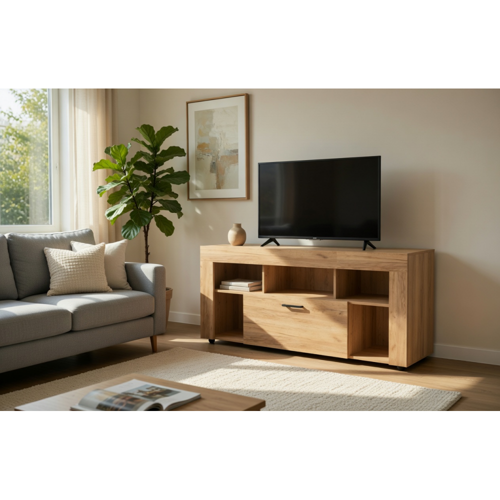 Έπιπλο τηλεόρασης line σε χρώμα μελί 135x42x60