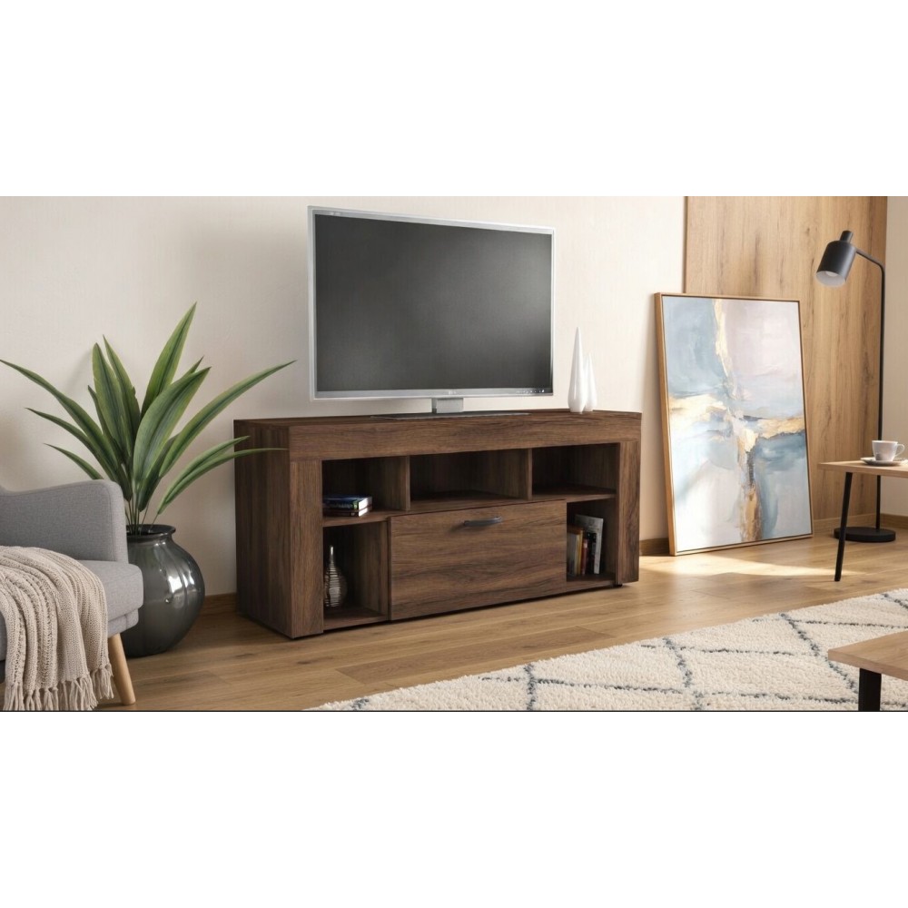 Έπιπλο τηλεόρασης line σε χρώμα καρυδί 135x42x60