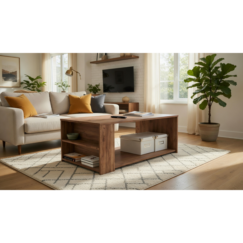 Τραπέζι σαλονιού "LANA" σε χρώμα καρυδί 100x60x41
