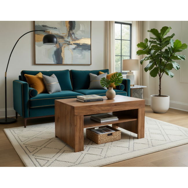 Τραπέζι σαλονιού line σε χρώμα καρυδί 90x53x42