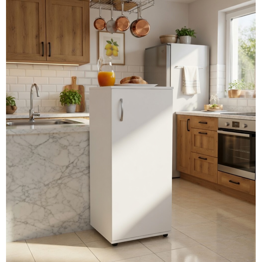 Ντουλάπι-στήλη "Kit" με 2 ράφια σε χρώμα λευκό 40x45x94