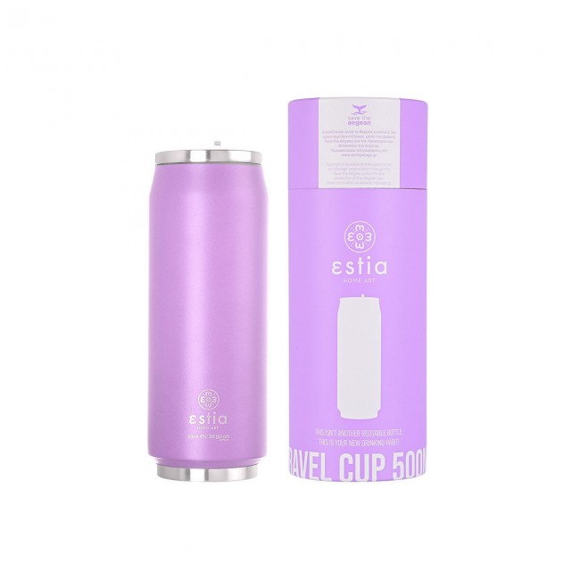 Θερμός travel cup "LAVENDER PURPLE" Save the Aegean  500ml