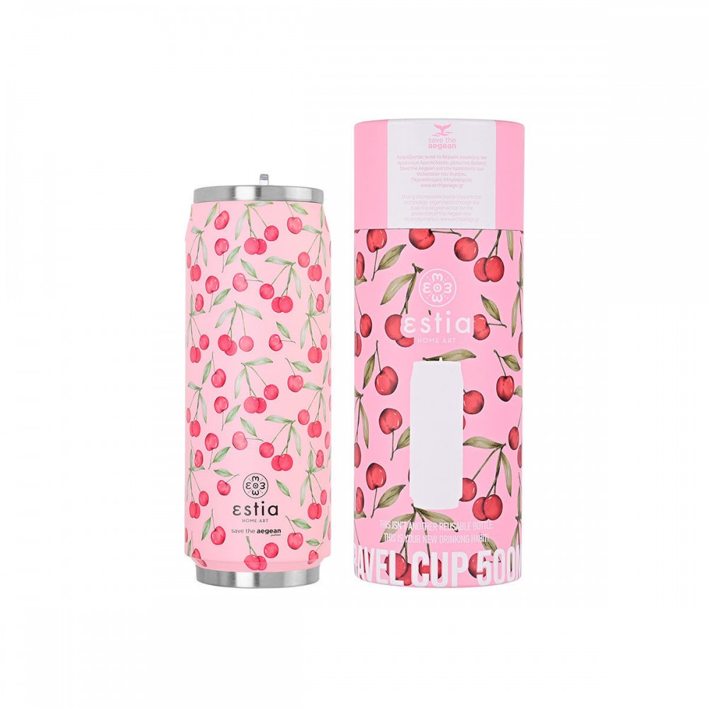 Θερμός travel cup "CHERRY ROSE" Save the Aegean 500ml
