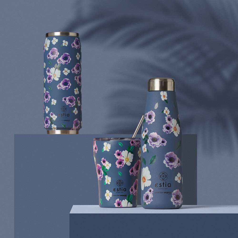 Θερμός travel cup "GARDEN BLUE " Save the Aegean 500ml