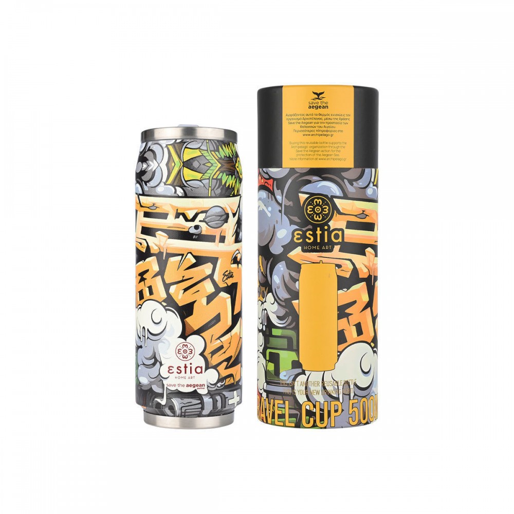 Θερμός travel cup "GRAFFITI RHYTHM " Save the Aegean 500ml345