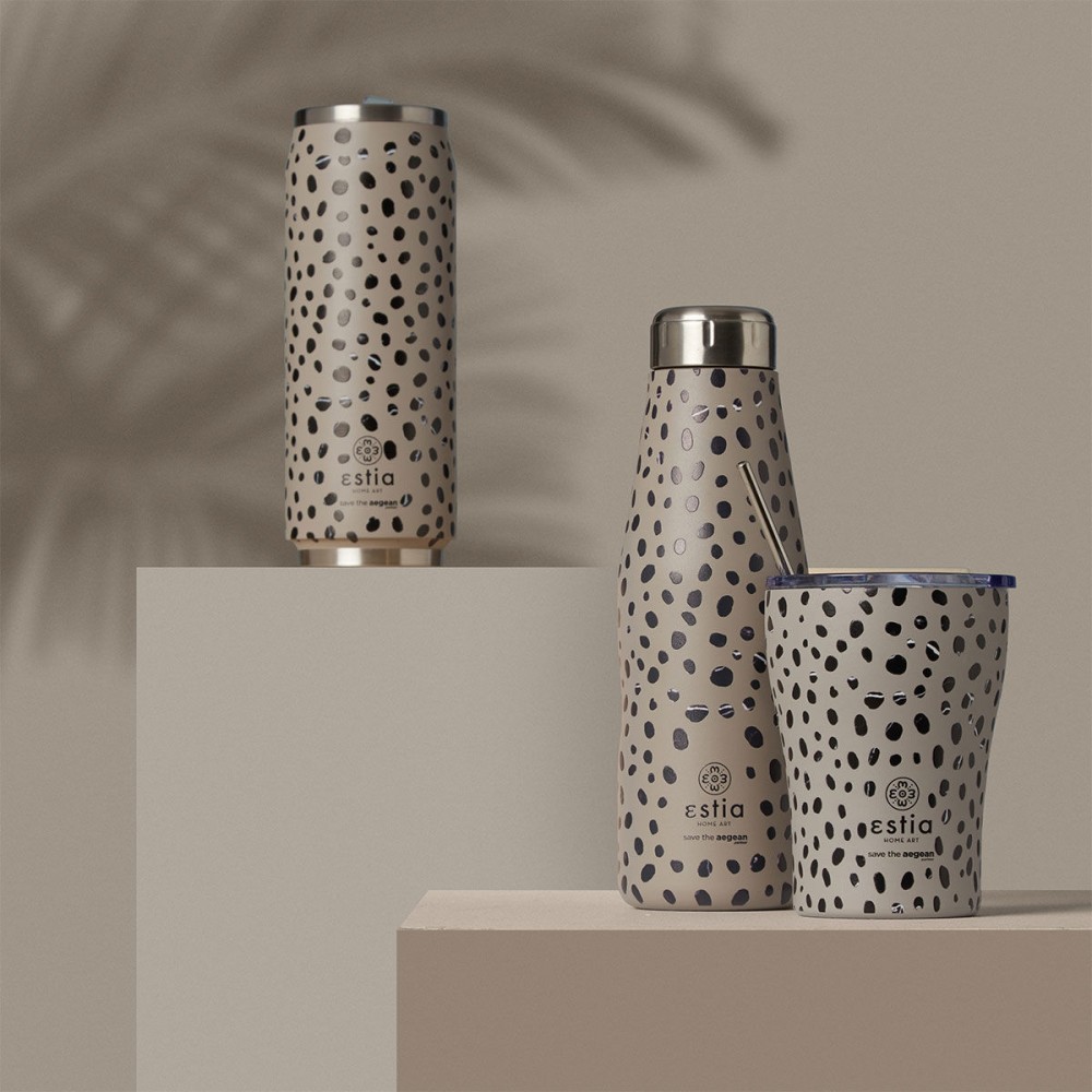 Θερμός travel cup "LEOPARD TAUPE " Save the Aegean 500ml