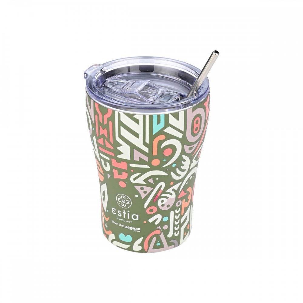 Θερμός coffee mug "GEOVIVID " Save the Aegean 350ml