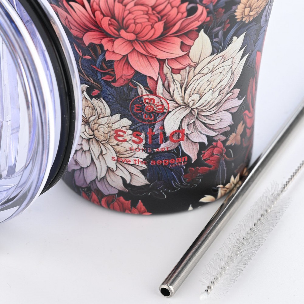 Θερμός coffee mug "MIDNIGHT BLOSSOM" Save the Aegean 350ml