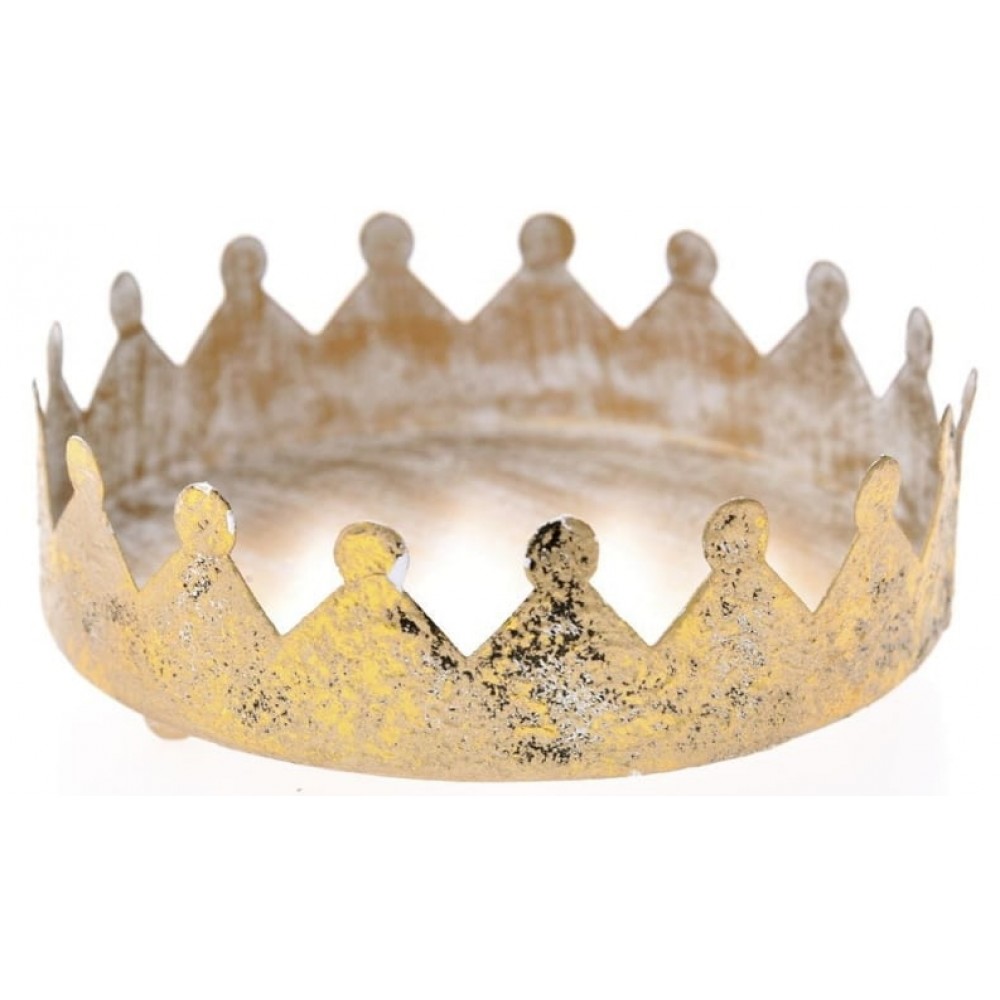 Βάση για κερί "ΚΟΡΩΝΑ" σε χρυσό χρώμα 15x5x15