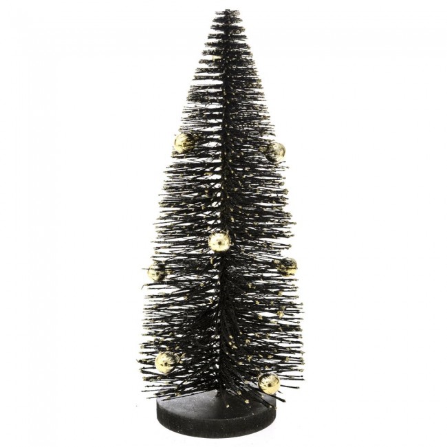 Διακοσμητικό χριστουγεννιάτικο δέντρο με μπάλες σε μαύρο-χρυσό χρώμα