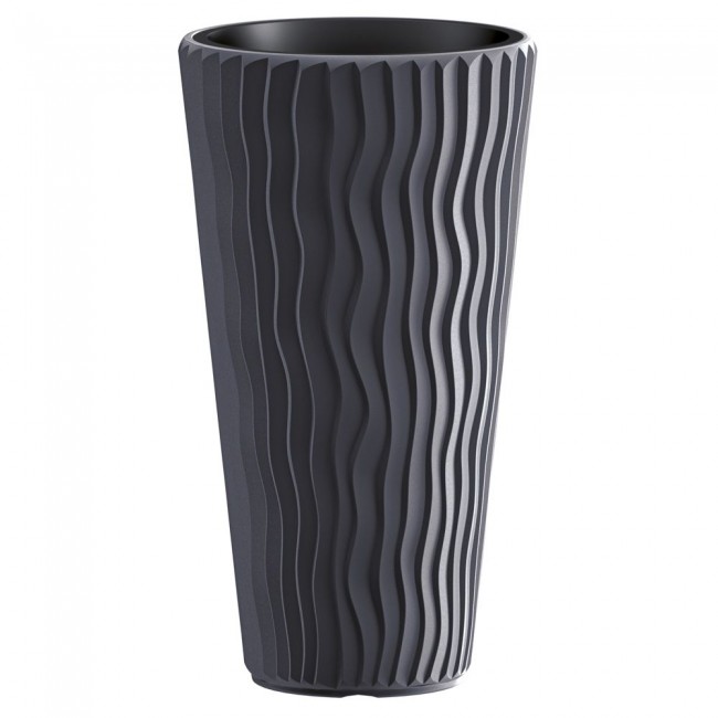 Κασπώ "SANDY SLIM" από πλαστικό σε ανθρακί χρώμα Φ40x71