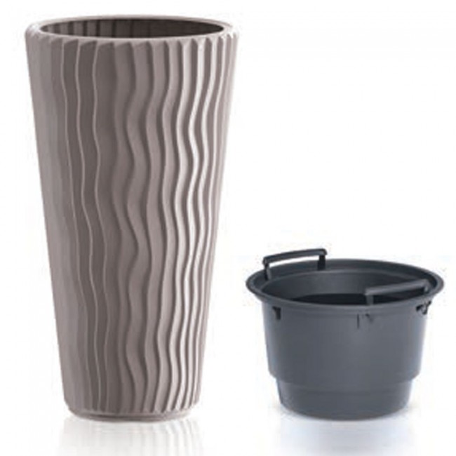 Κασπώ "SANDY SLIM" από πλαστικό σε λευκό χρώμα Φ36x62