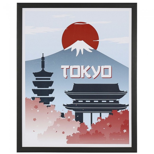 Πίνακας ρετρό τυπωμένος σε καμβά πολύχρωμος 40x50