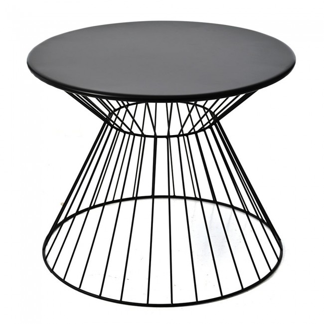 Τραπέζι σαλονιού από μέταλλο σε μαύρο χρώμα Φ61x50