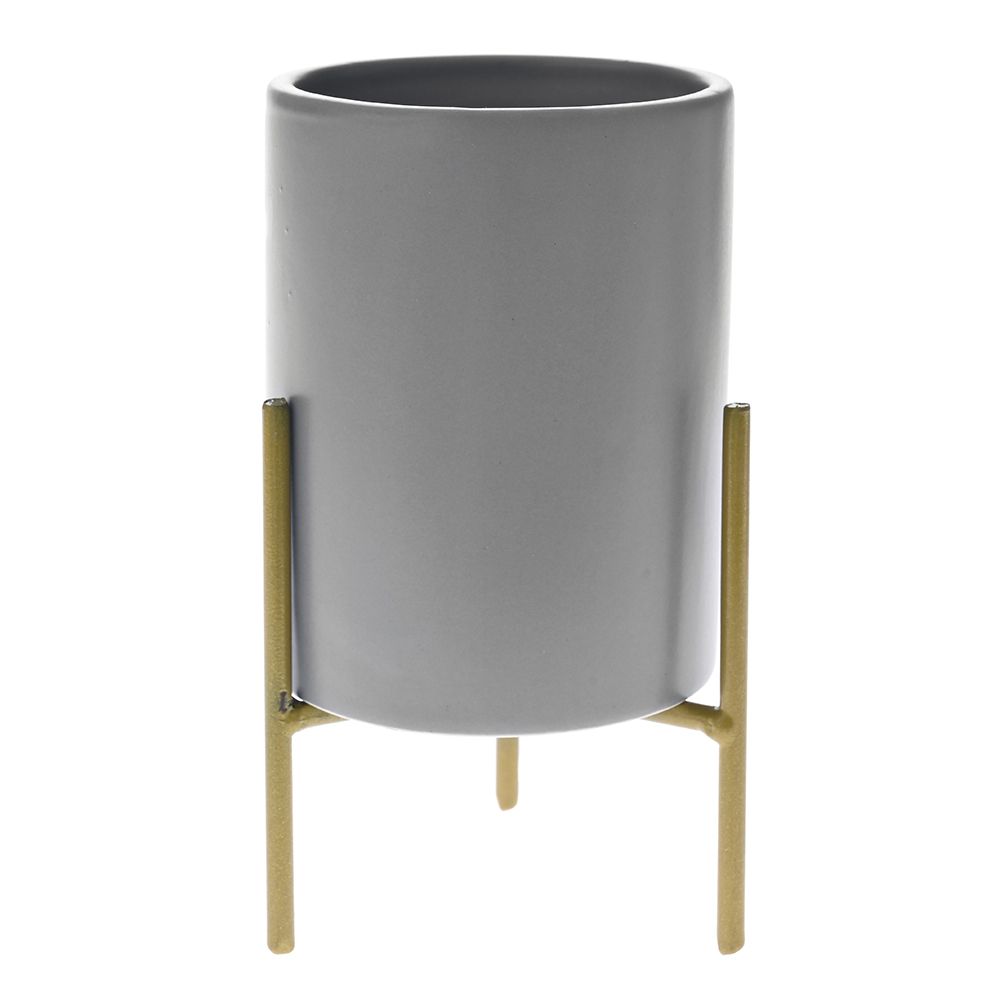 Κασπώ κεραμικό-μεταλλικό σε γκρι-χρυσό χρώμα Φ8x16