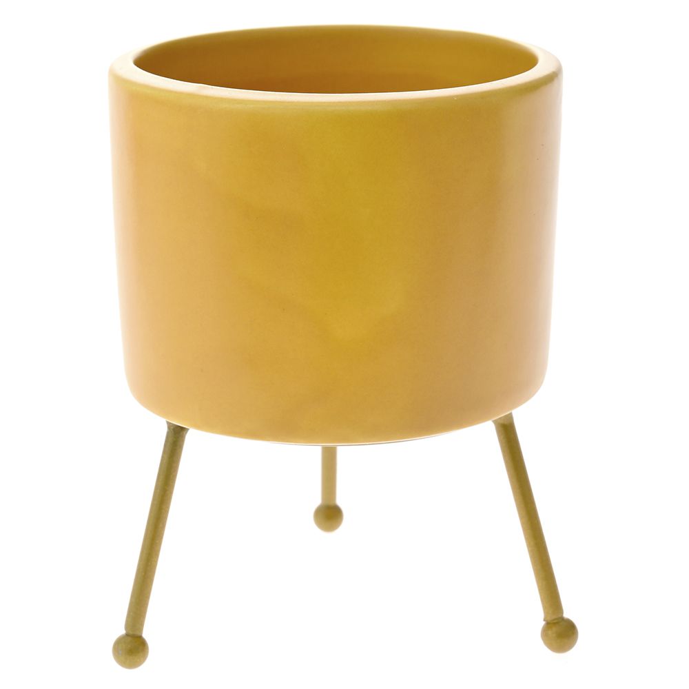 Κασπώ κεραμικό σε κίτρινο χρώμα Φ8x11