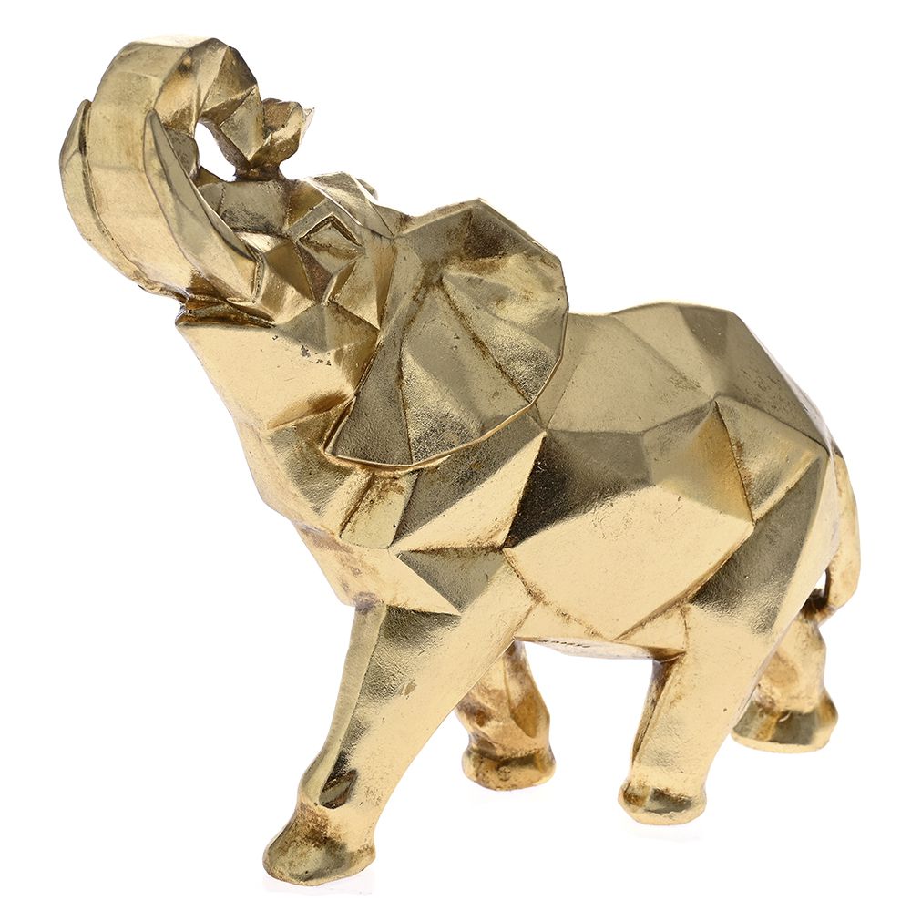 Διακοσμητική φιγούρα ελέφαντα από πολυρεζίνη σε χρώμα χρυσό 28.5x12x25