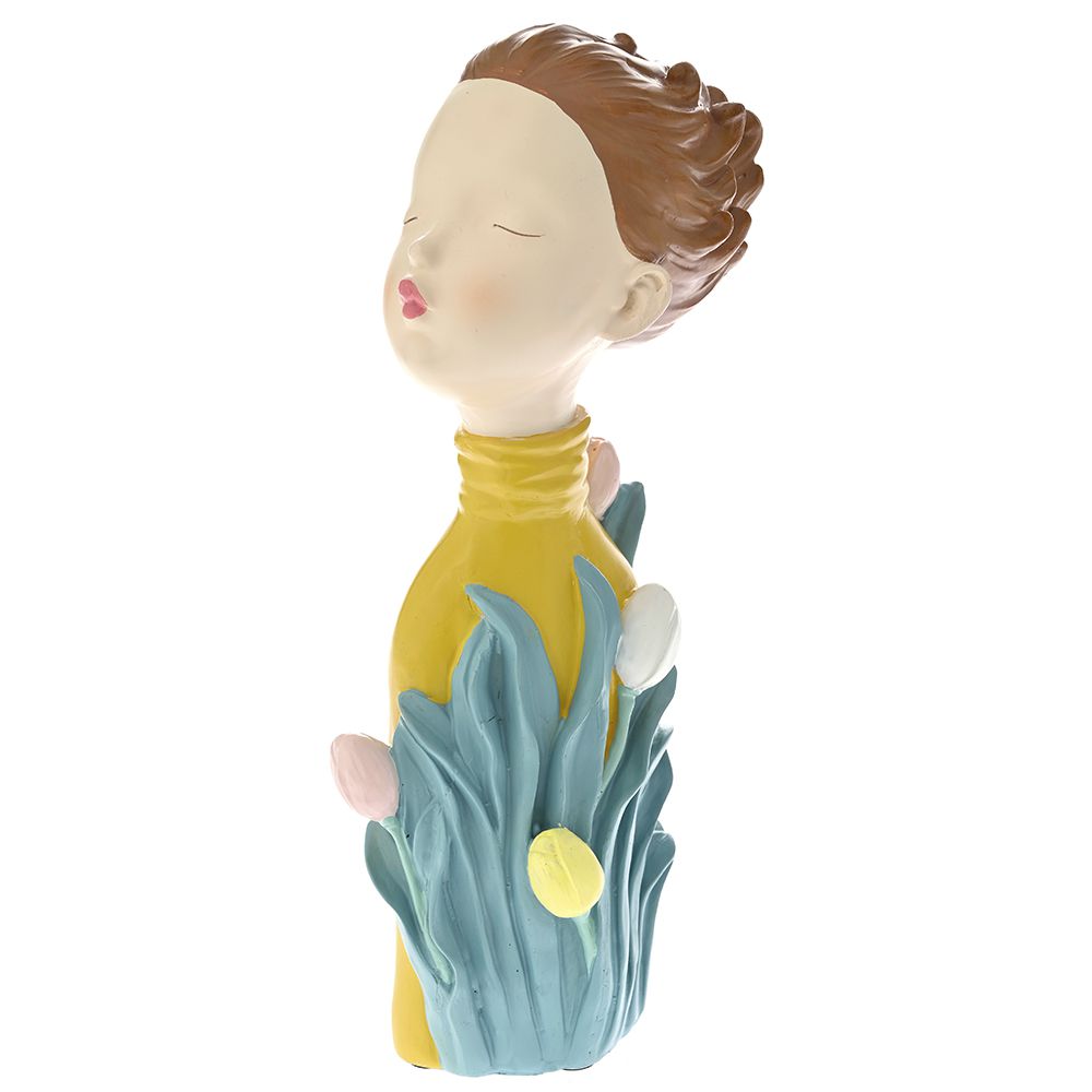 Διακοσμητική φιγούρα κοπέλας από πολυρεζίνη πολύχρωμη 14x10x33