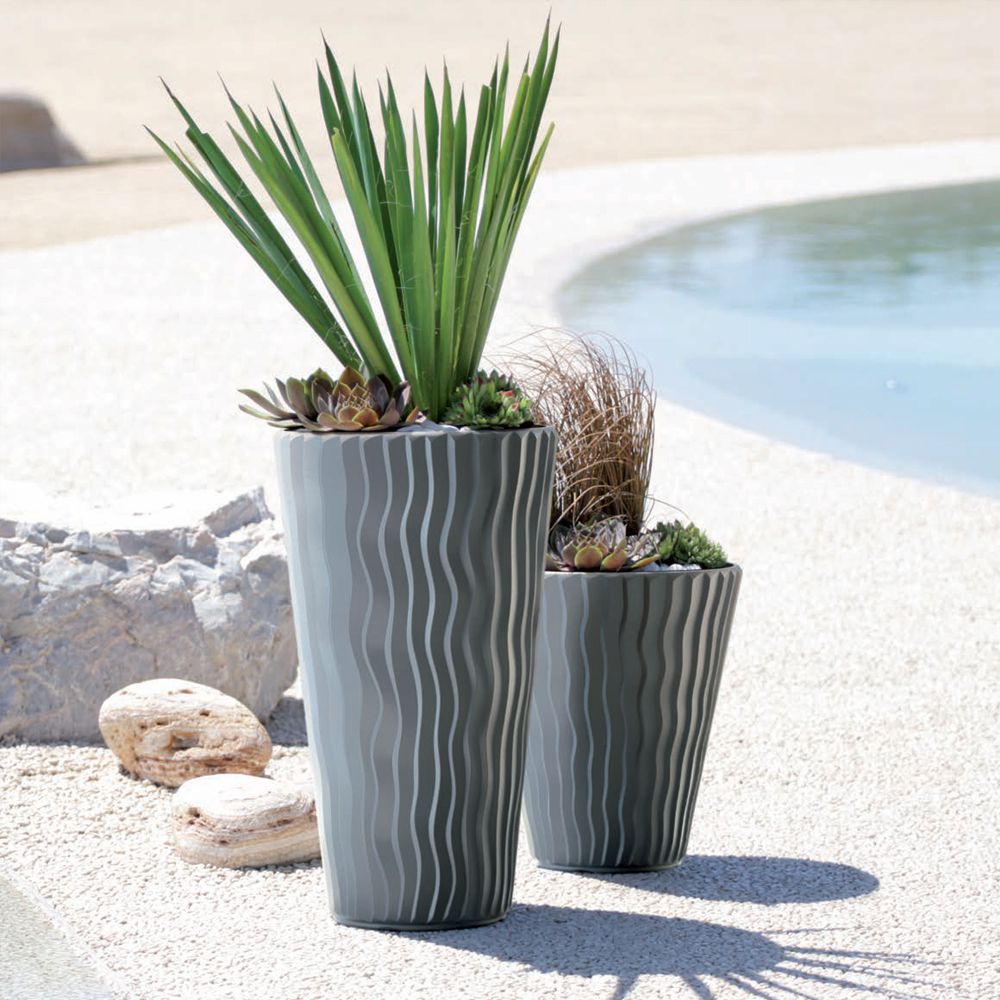 Κασπώ "SANDY SLIM" από πλαστικό σε γκρι χρώμα Φ40x71