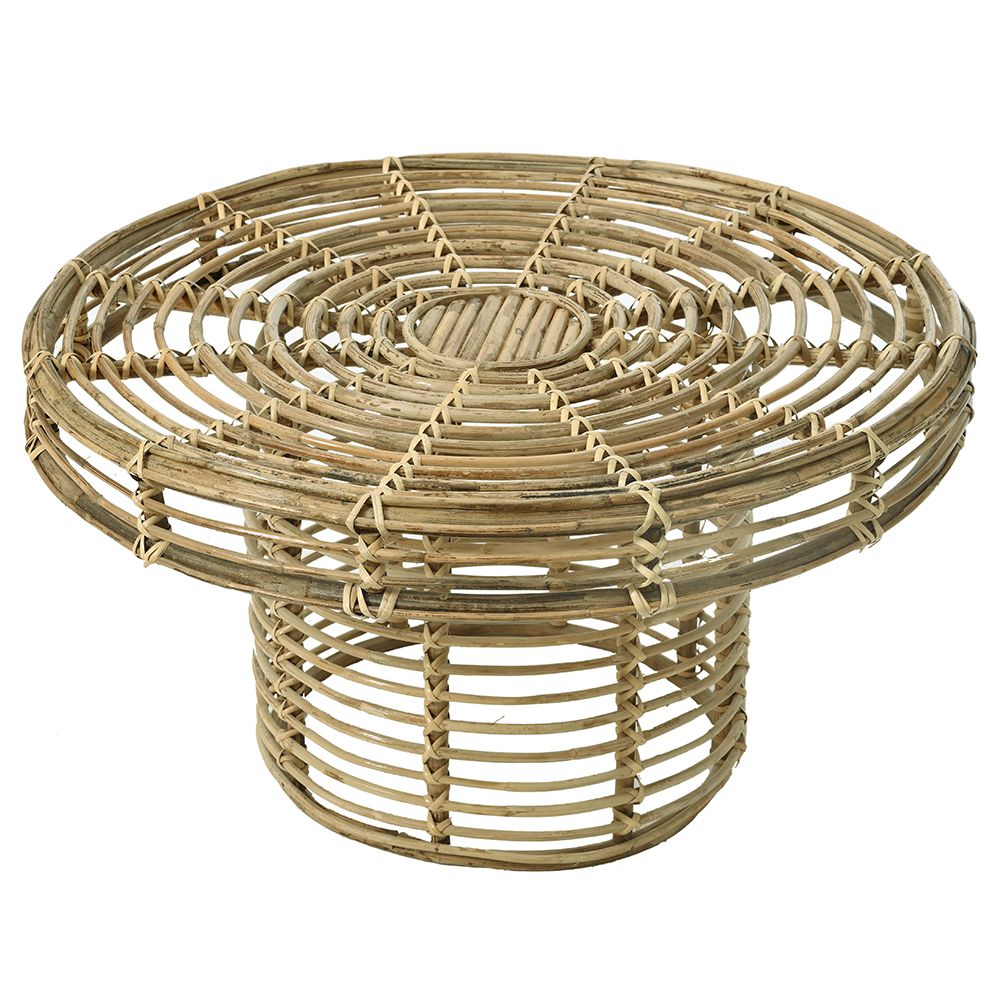 Τραπέζι ψάθινο από μπαμπού σε φυσικό χρώμα 81x81x45