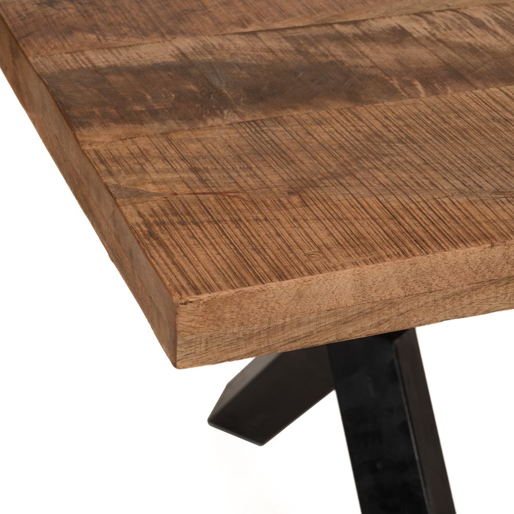 Τραπέζι τραπεζαρίας από ξύλο/μέταλλο σε καφέ/μαύρο χρώμα 200x100x78