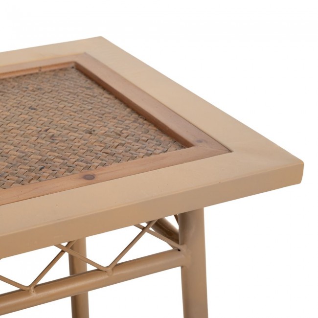 Κονσόλα από μέταλλο/ξύλο σε χρώμα μπεζ 120x35x75