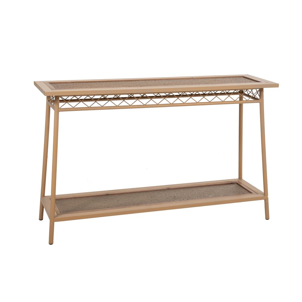 Κονσόλα από μέταλλο/ξύλο σε χρώμα μπεζ 120x35x75