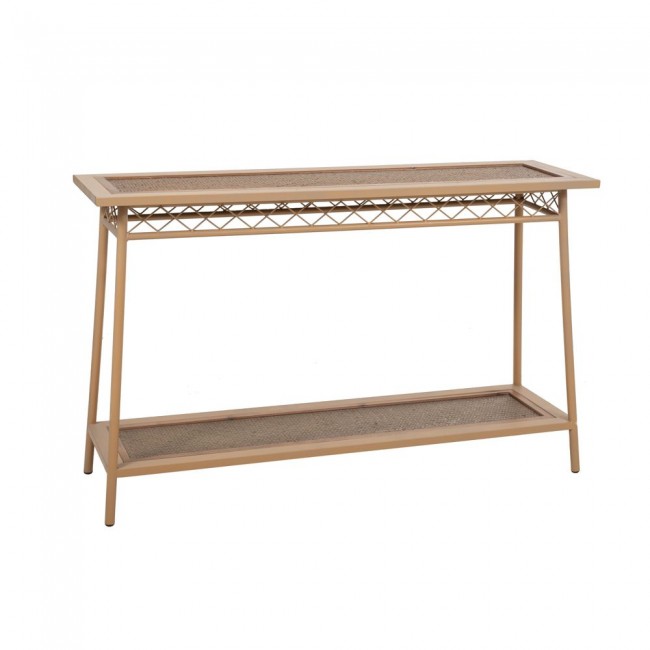 Κονσόλα από μέταλλο/ξύλο σε χρώμα μπεζ 120x35x75