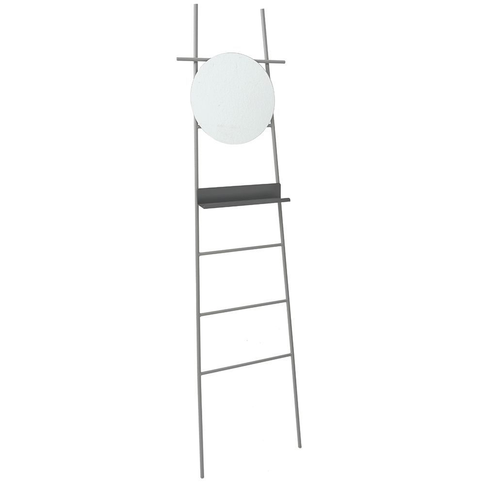 Σκάλα με καθρέφτη από μέταλλο σε γκρι χρώμα 46x180