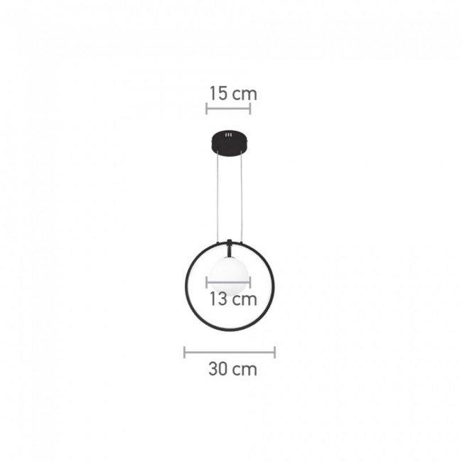 InLight Κρεμαστό φωτιστικό LED 14W 3000K και 1XG9 σε μαύρο