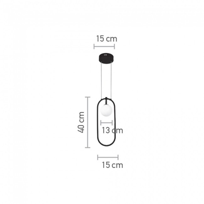 InLight Κρεμαστό φωτιστικό LED 14W 3000K και 1XG9 σε μαύρο
