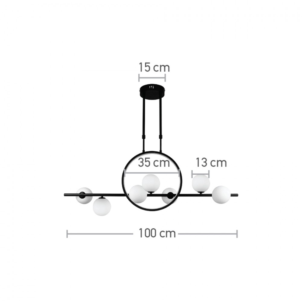 InLight Κρεμαστό φωτιστικό LED 14W 3000K και 7XG9 σε μαύρο