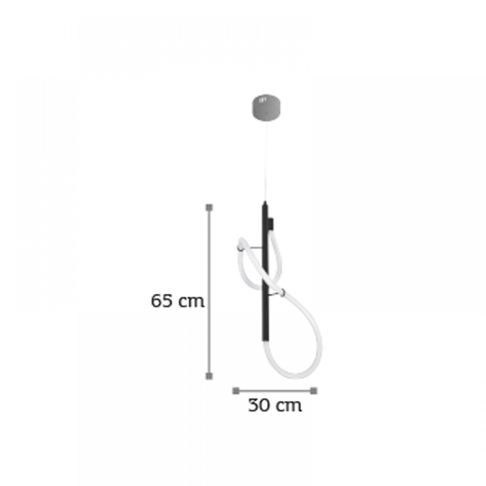 Φωτιστικό led από μέταλλο σε μαύρο-λευκό χρώμα 65x30