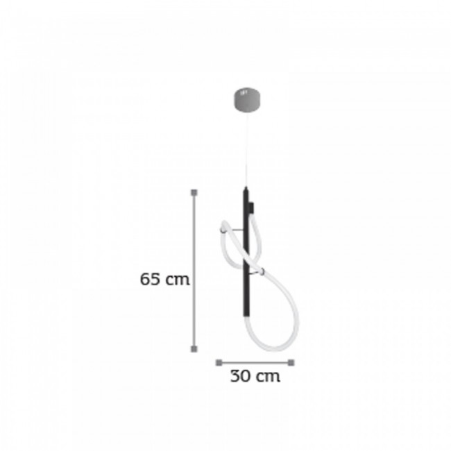 Φωτιστικό led από μέταλλο σε μαύρο-λευκό χρώμα 65x30