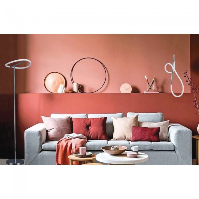 Φωτιστικό led από μέταλλο σε ασημί χρώμα 65x30