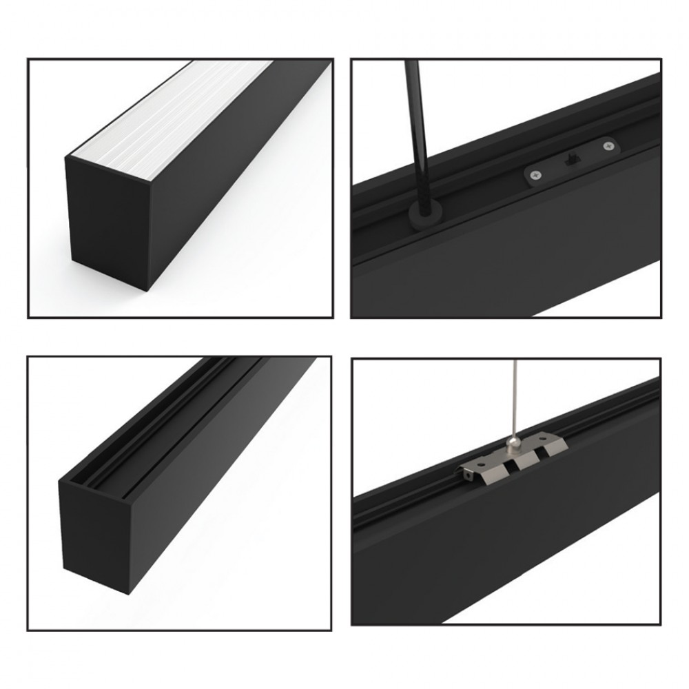 Φωτιστικό led από αλουμίνιο σε μαύρο χρώμα 4000Κ