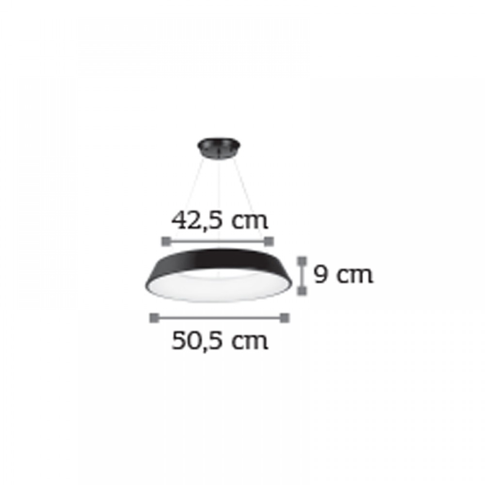Φωτιστικό led από μέταλλο σε μαύρο χρώμα Φ50 4000Κ