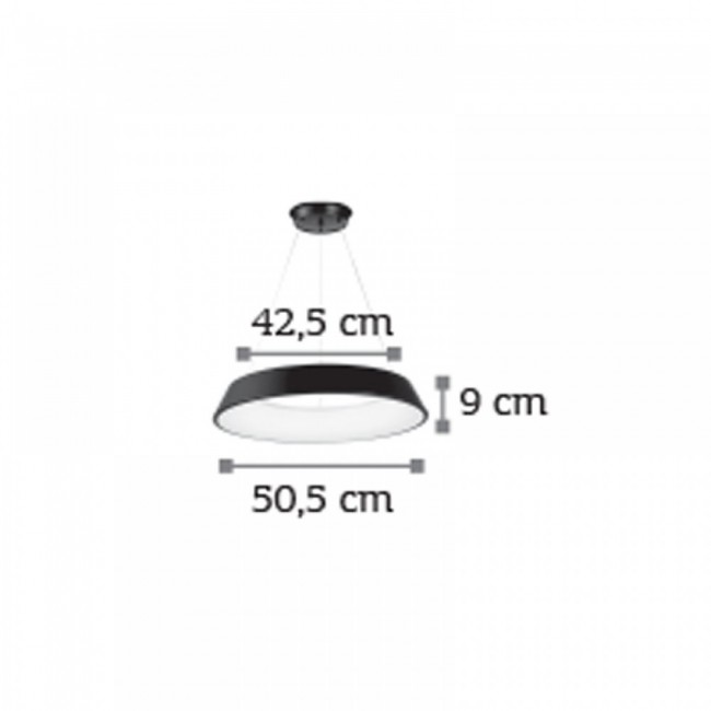 Φωτιστικό led από μέταλλο σε μαύρο χρώμα Φ50 4000Κ