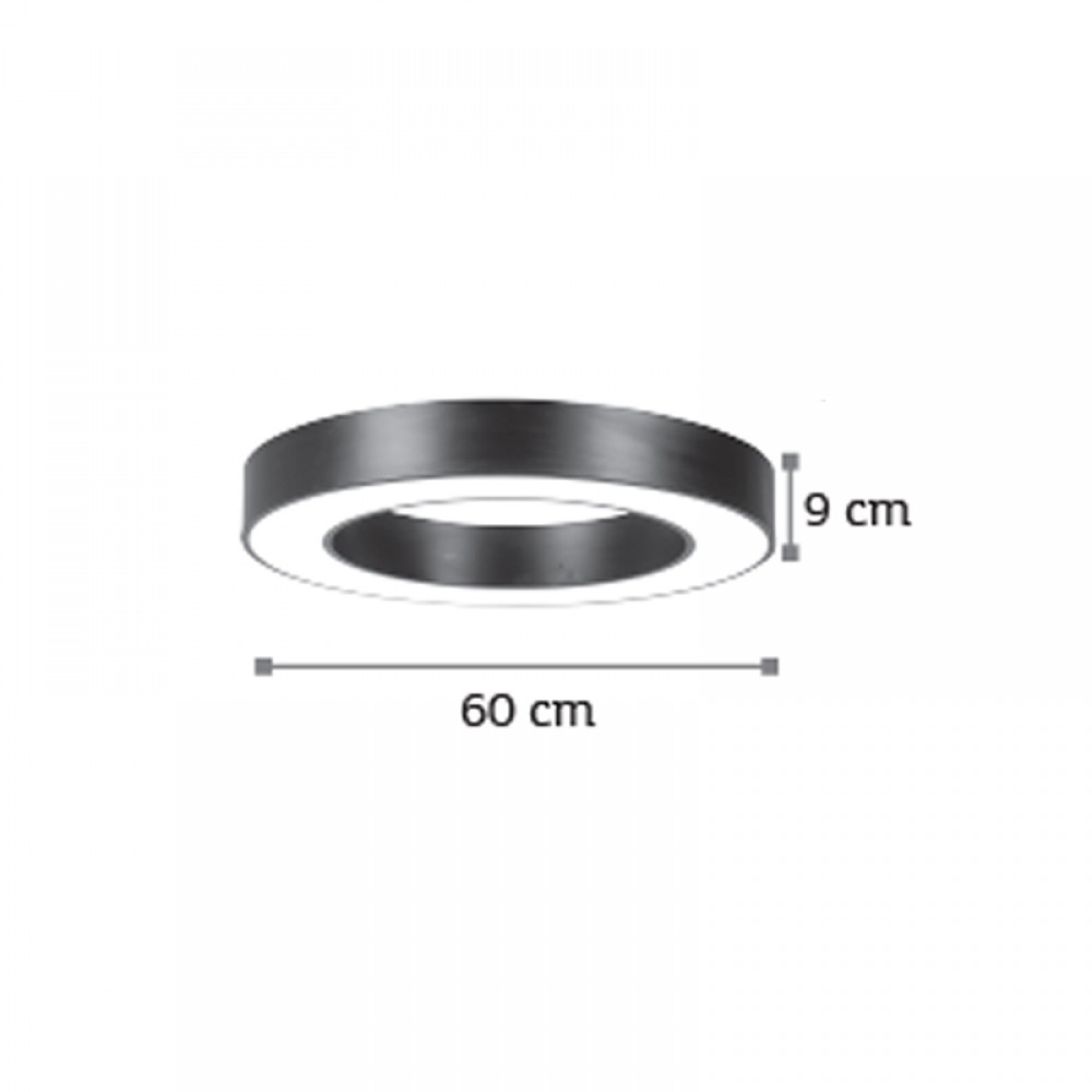 Φωτιστικό led από μέταλλο σε μαύρο χρώμα 4000Κ Φ60